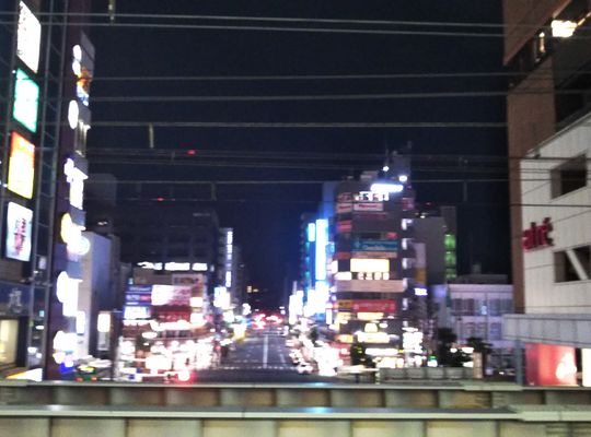 亀戸駅　思わず撮った夜の景色